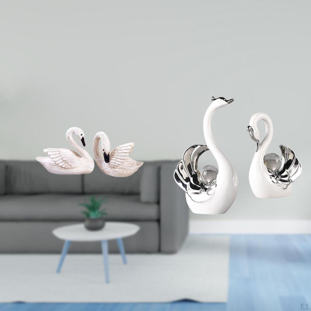Elegant Resin Swan Sculptures And Figurines for Bedroom Office Living Room Table Centerpiece Book