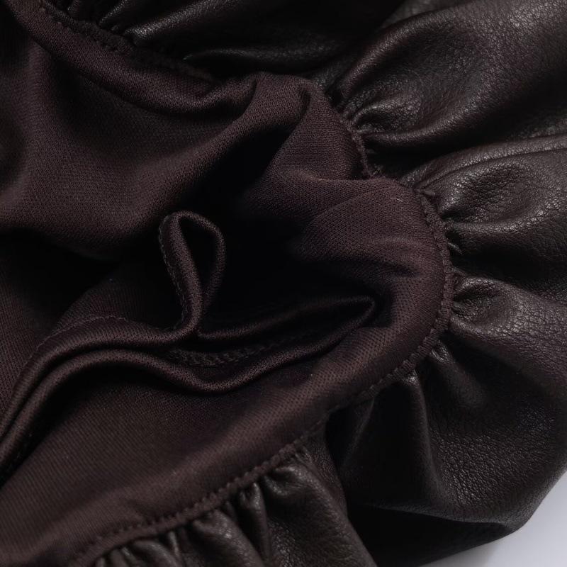 Spring 2026 Spicy Girl Leather Effect Jumpsuit Skirt 
