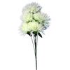 White Bouquet of Artificial Jagged Chrysanthemums - All Saints' Day Decoration, 54cm