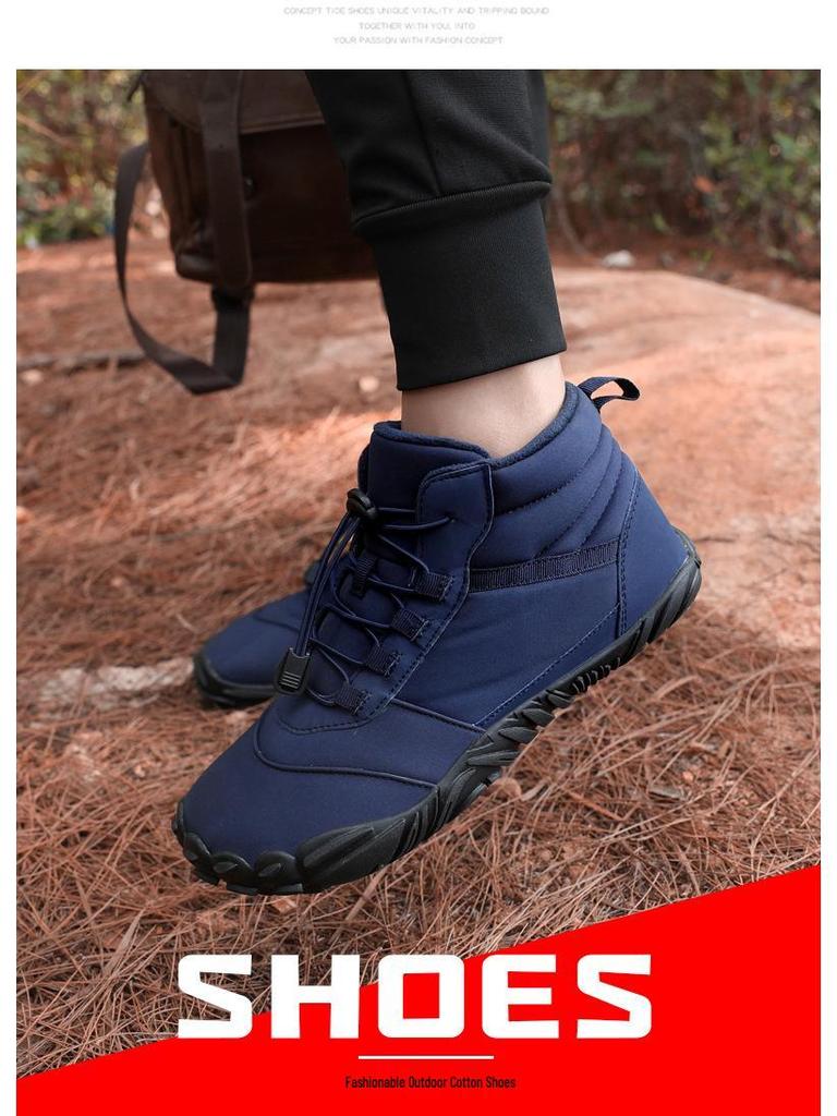 2024 Winter Fleece-Lined Waterproof High-Top Snow Boots - Warm, Breathable Casual Cotton Shoes for Couples