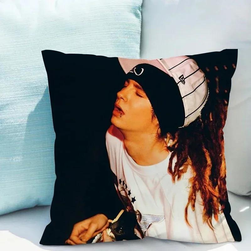 45x45 Poszewki na poduszki Tom Kaulitz Dwustronny nadruk Zestawy sof Pościel w rozmiarze Twin Ozdobne poduszki do salonu Poduszka