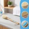 Bristle Shower Brush with Non-slip Long Wooden Handle Exfoliating Massage Scrubber for Back Foot Body Bathing