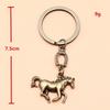 Creative Horse Metal Keychain Vintage Horse Pendant Keyring Bag Key Hanging Decoration New Year Mascot Souvenir Gift