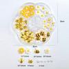 1box Cute Bee Daisy Sunflower Nail Charms 10mm Resin Yellow White Floral Nail Gems Flatback Sunflower Daisy Bee Nail Decora D@37