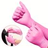 30/50/100pcs Deep Pink Disposable Nitrile Gloves, Latex Free & Dust-free, S/M/L Sizes, for Home Cleaning, Pet Care, Hair Dyeing & Kitchen Use