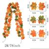 2M Artificial Fall Maple Leaf Garland Fake Plants Autumn Decor Leaves Vine for Thanksgiving Halloween Festivals Wedding Decora 5