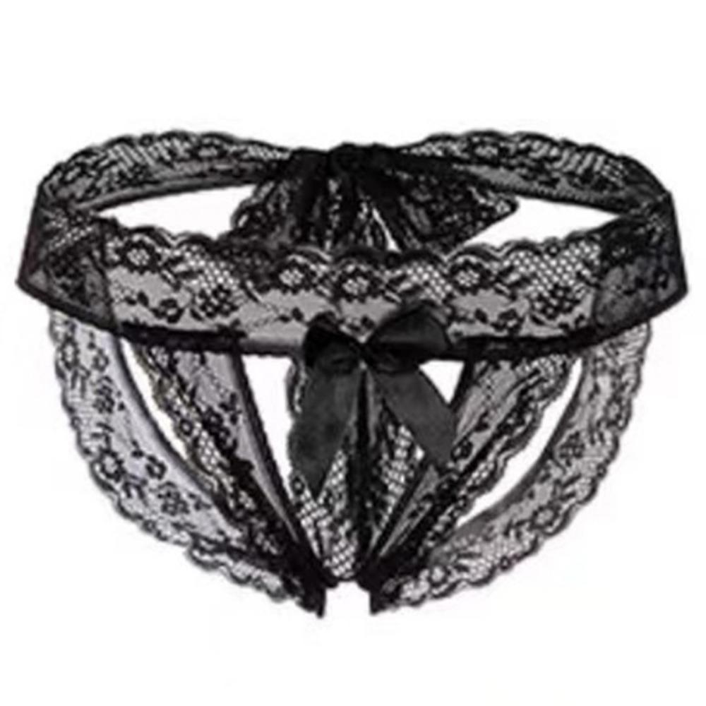 Domila Erotic Underwear Sexy Lace Perspective Bow Hollow Erotic Underwear