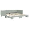 VidaXL Daybed with Trundle Bed Light Grey 100x200 Cm Velvet 3196698