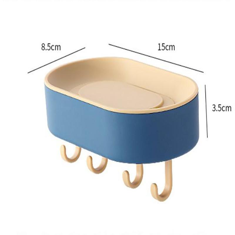 Punching-free Bathroom Soap Box Drain Hanging Soap Box Soap Storage Rack Bathroom Multifunctional Rack With Hook
