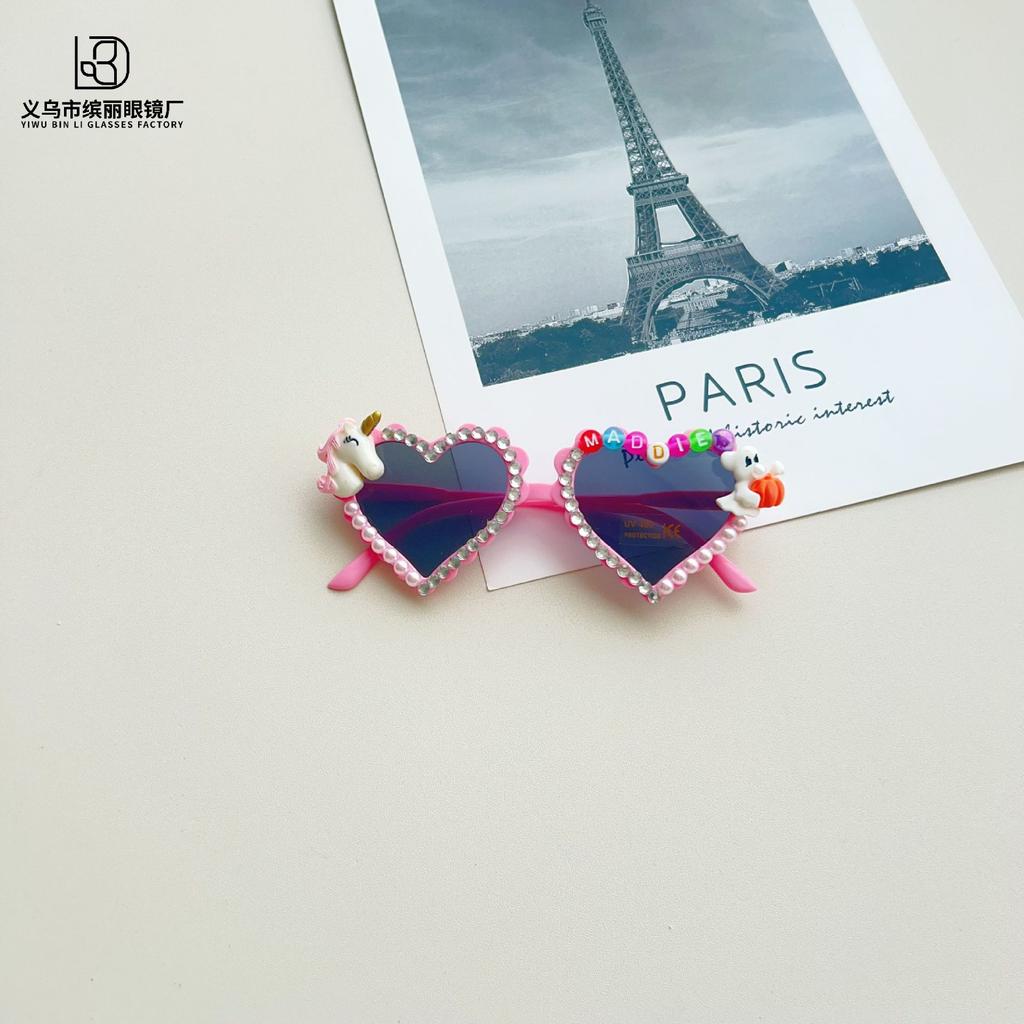 Fashion Diy Unicorn Cute Girls Sunglasses Sunscreen, Uv Protection Children'S Sunglasses Travel Styling Glasses