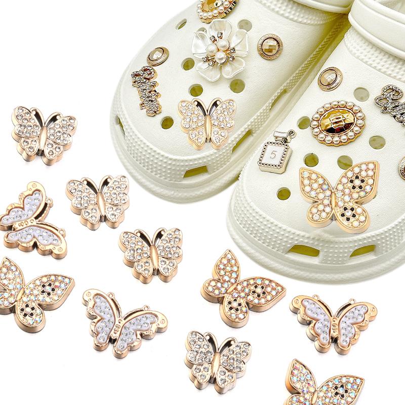 10pcs Gold Acrylic Butterfly Exquisite Butterfly Patch Ornaments For Women Girls DIY Clothing Shoes Jewelry Decor Accessories