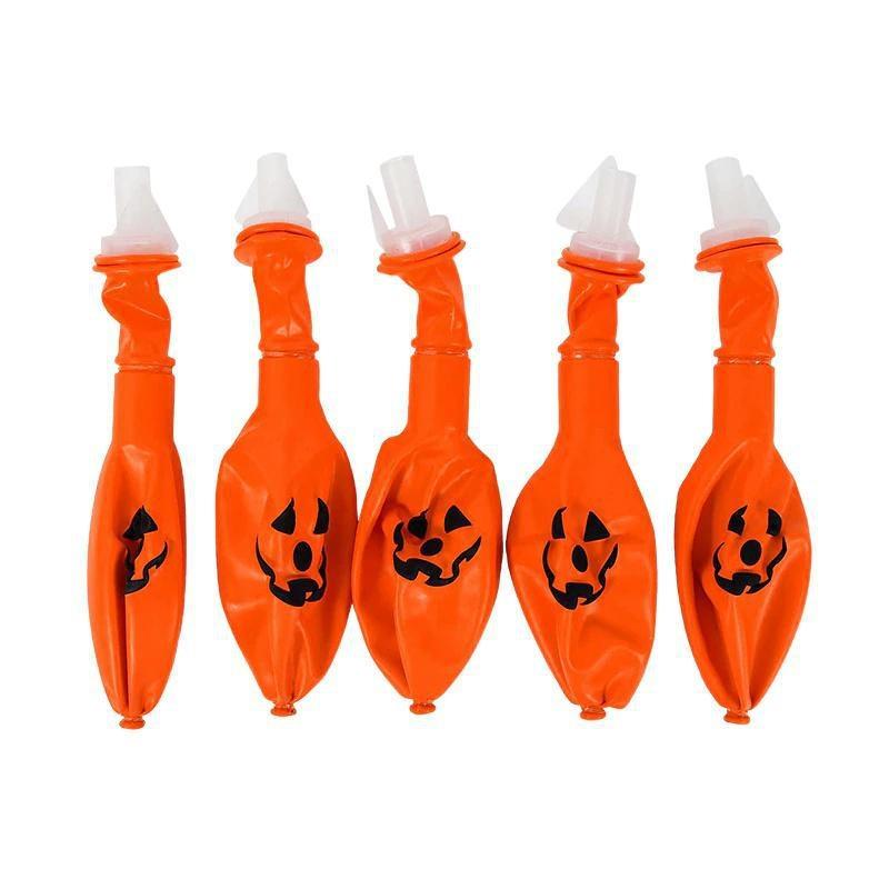 5Pcs Led Light Up Balloon Latex Pumpkin Balloons Halloween Party Decorations for Home Halloween Pumpkin Decor Outdoor Indoor