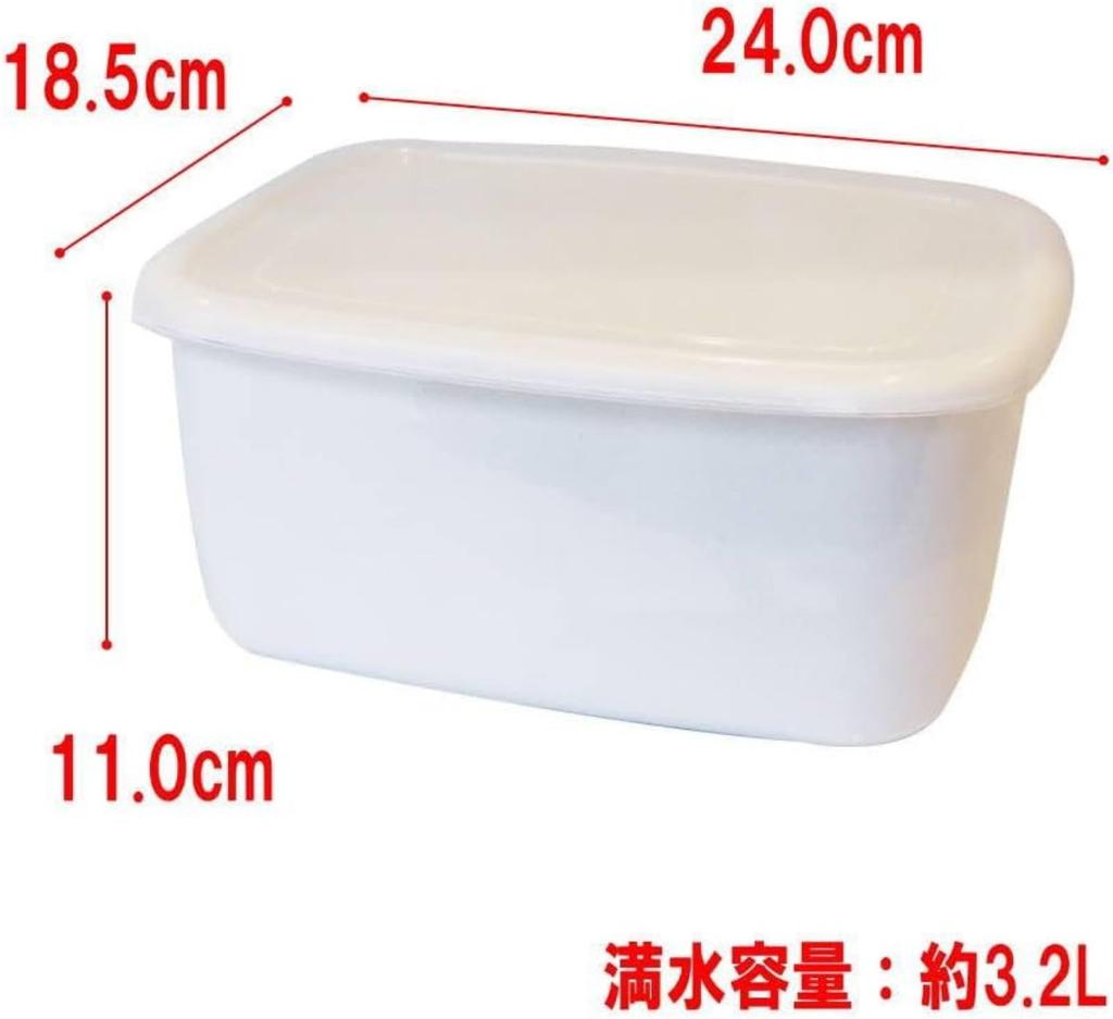 Enamel pickling container, 3.2L, for refrigerator use, with water drainer. Resistant to odors, acids, and salts.
