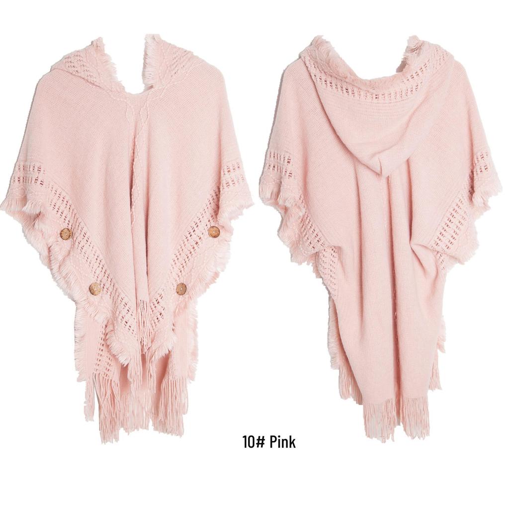 Suéter grande com capuz e botões europeus e americanos para primavera, outono e inverno