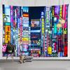 Tokyo Painting Metropolitan Nightlife Tapestry Japanese Wall Hanging Bedroom Home Decor Bohemian Decorative Hippie Printed Sheet
