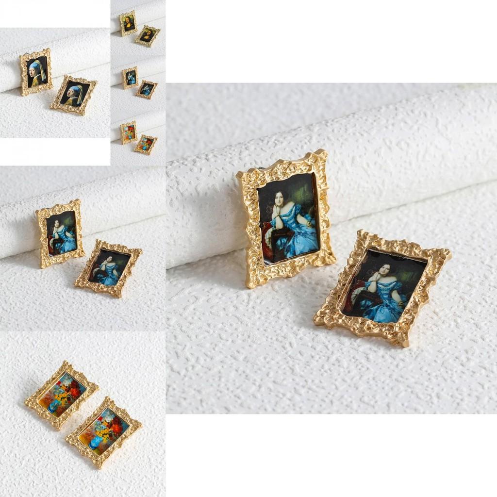 Stylish Geometric Alloy Mona Lisa Earrings Perfect For Celebrations
