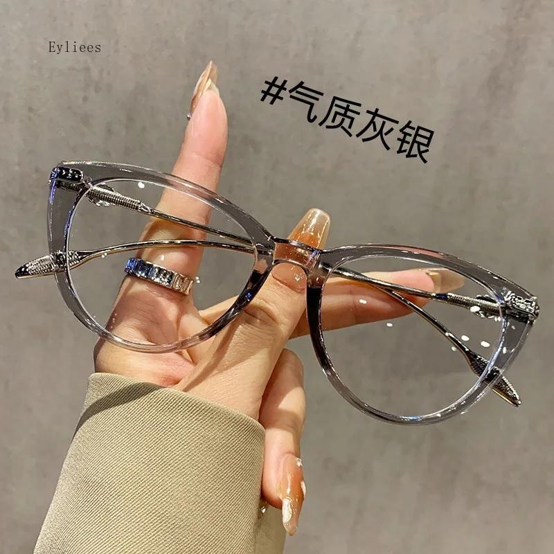 Modische Katzenaugen Lesebrille Blaulichtfilter Damen Optische Computerbrille Ehefrauen Luxus Brillengestelle Plus Dioptrien 0 +2 +4.0