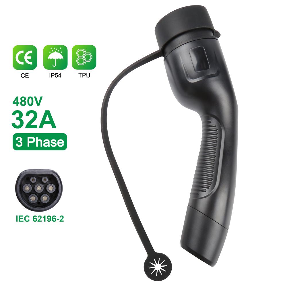 

Адаптер для зарядного устройства электромобиля Тип 2 EVSE зарядное устройство гнездо IEC 62196 преобразователь 3 фазы 16A 32A для зарядной станции электромобиля
