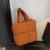 Padded Cloud Tote Bag Solid Color Puffy Shoulder Bag Casual Space Cotton Handbag  Unisex