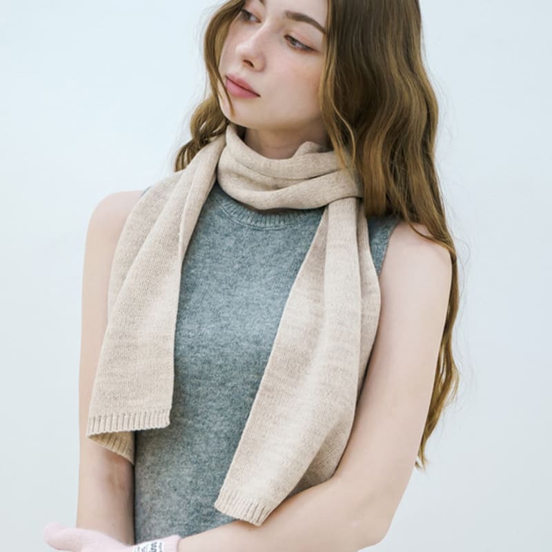 

meminn Leon basic logo muffler 5colors Leon muffler (gray)