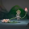 Lotus Kwan Yin Statue Copper Desktop Decor Zen Buddhism Home Ornament
