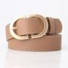 Chic Womens Korean Style Pu Buckle Belt In Black Beige Coffee For Looks Effortless
