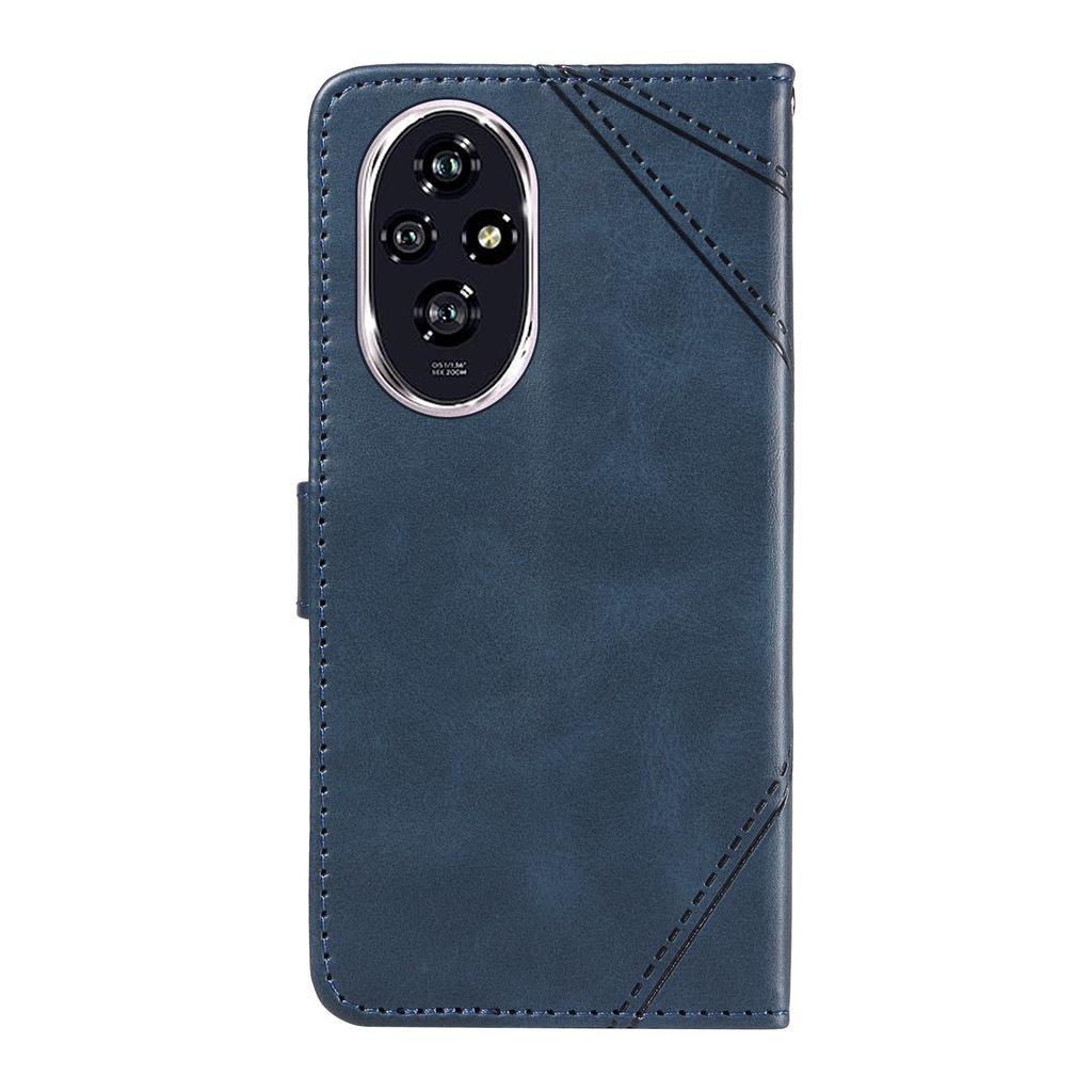 Für Honor 200 5G Brieftasche Hülle Geometrische Linie Flip Leder Handyhülle Kalbstextur