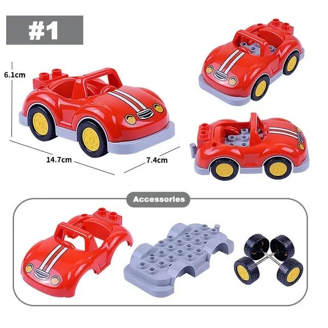 

Big Size Traffic Series Building Block Large Particles Car Bus Truck Plane Helicopter Accessories Compatible Duploes Brick Toys