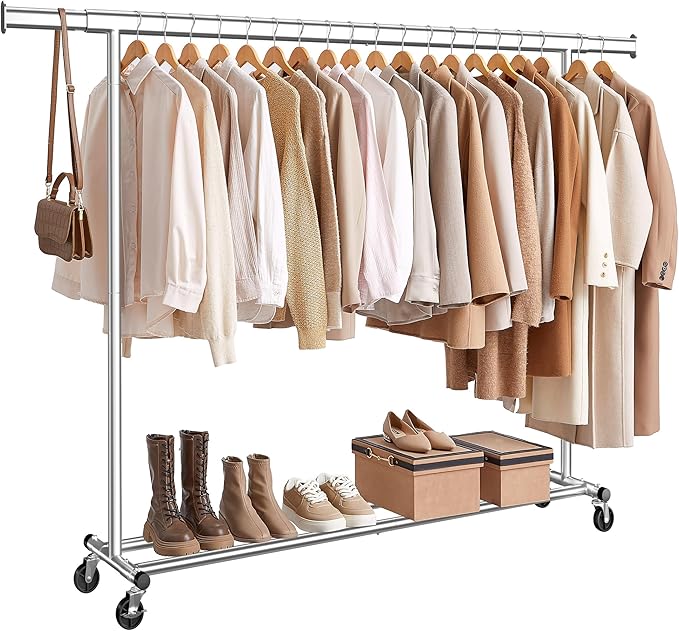 SONGMICS Clothes Rack on Wheels Heavy