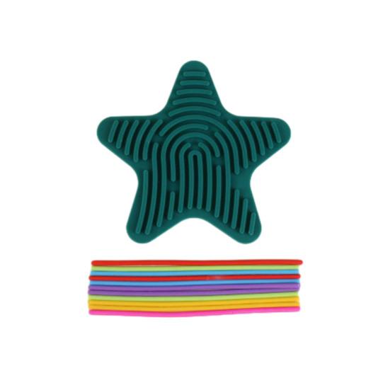 Star Silicone Sensory Activity Board Double Sided Stress Relief Sensory Board with Strings Boys Girls Silent Fidget Toy Party Favors