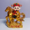 Chinese Style God of Fortune Sculpture Solar Powered Zodiac Horse God of Wealth Car Ornament Lovely Design Auto Shaking