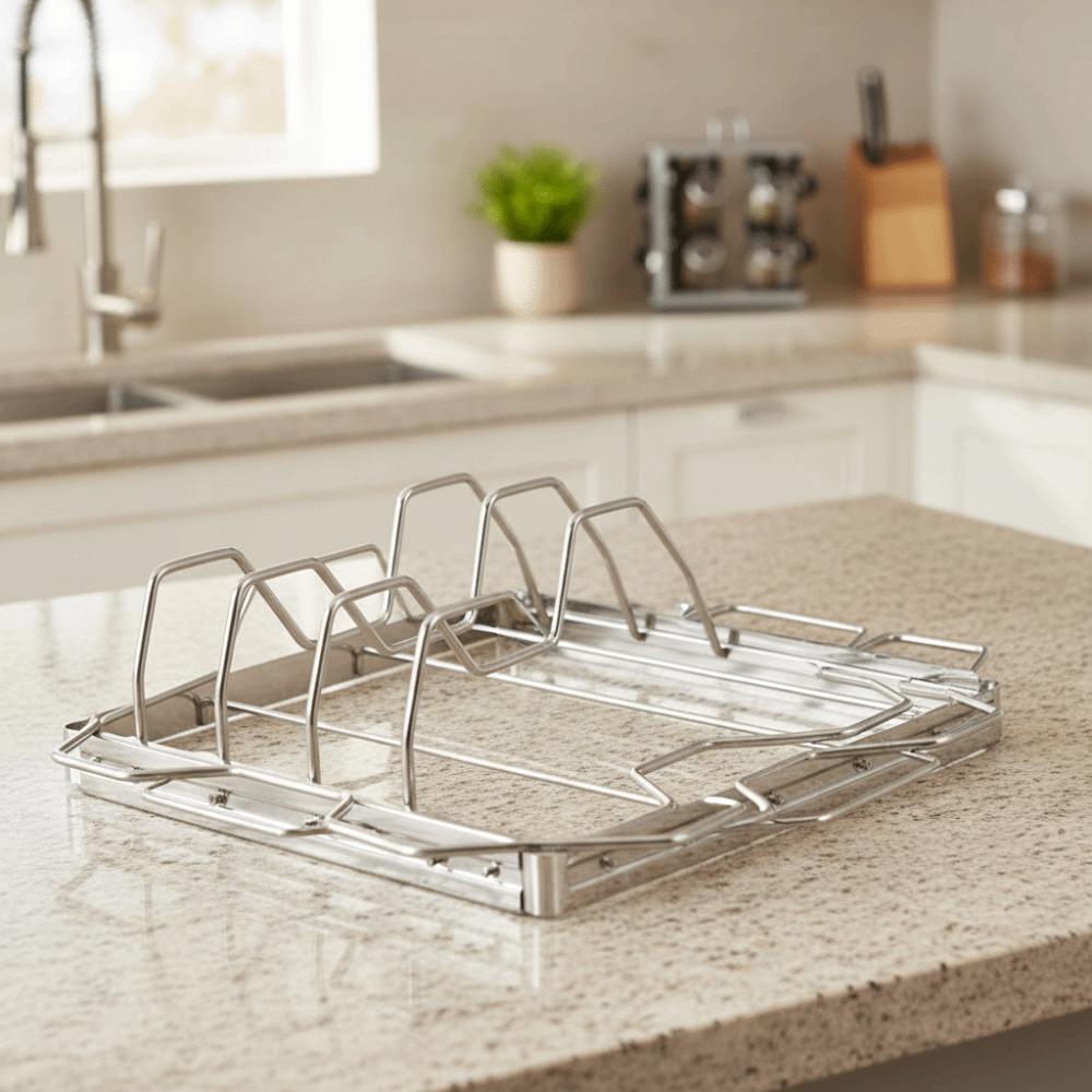 Foldable Stainless Steel Rib Rack Rust-Resistant Grill Rack Household Barbecue Roasting Rack  Steak