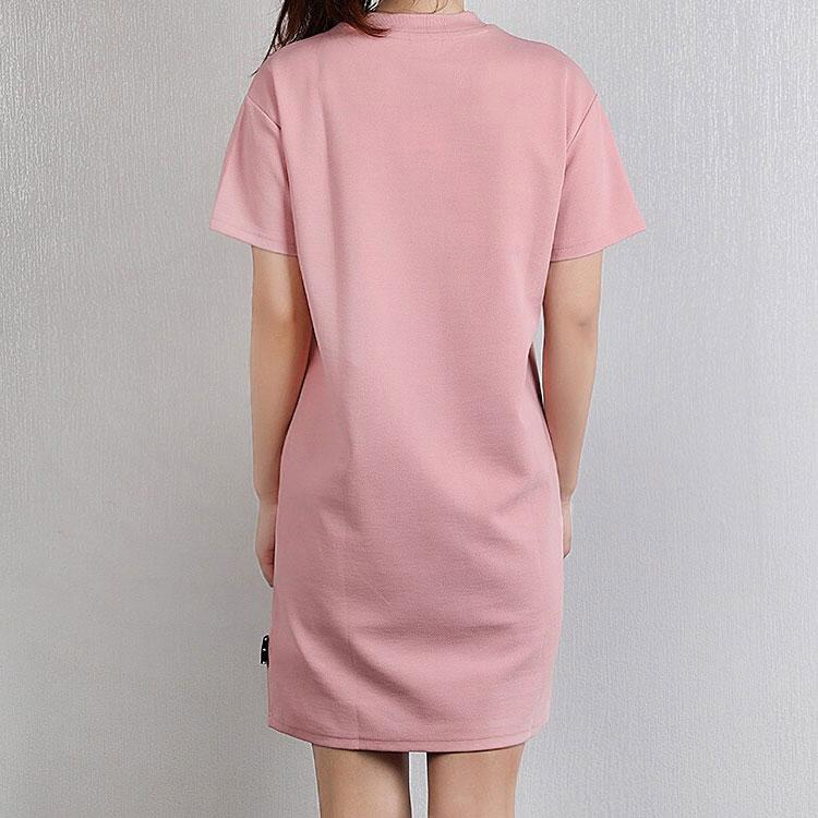 Puma Solid Color Spliced Loose Breathable Casual Sports Short Sleeve Dress Women dresses Pink 595996-14