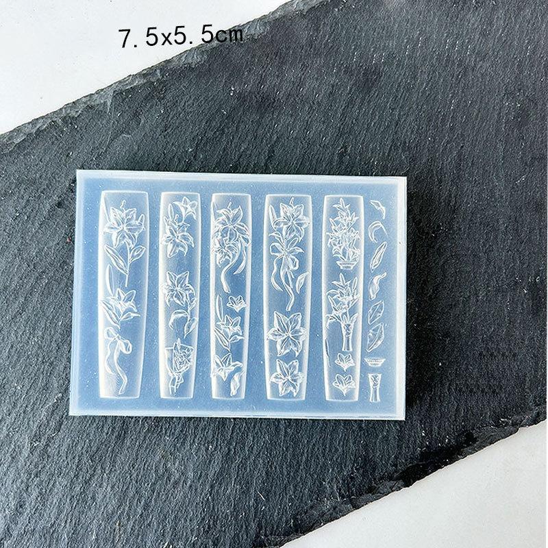 3D Fruit Silicone Nail Mold Sweet Flower Petals Fairy Nails Templates Diy Nail Art Decor Manicure Template For Nail Charms