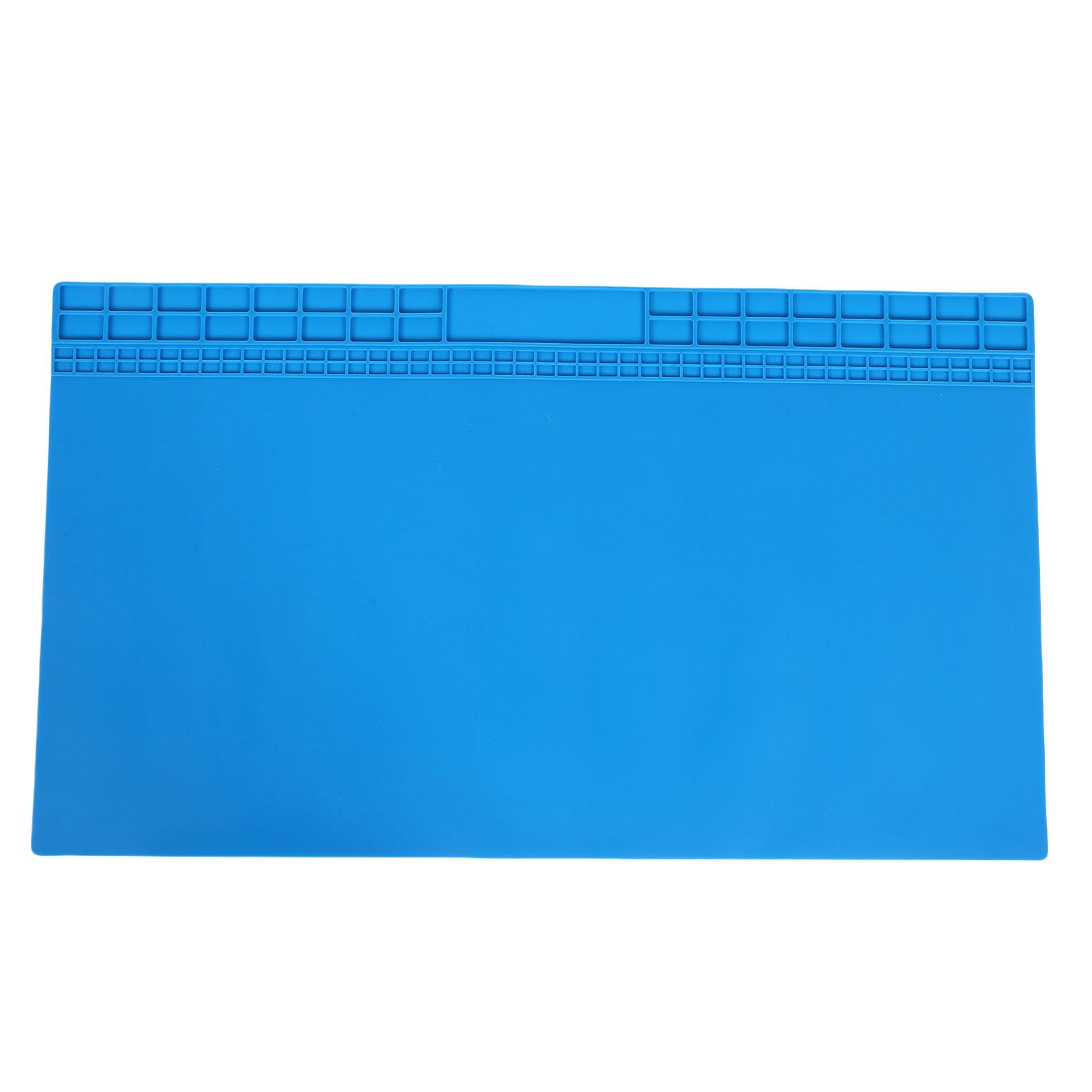 Extra Large Soldering Mat 27.6x15.7in Oversized Heatproof Silicone Workbench Pad for Electronics Phone Laptop Repair blu