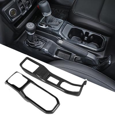 4WD Gear Shift Panel Decoration Front Water Cup Holder Cover for Jeep Wrangler JL 2018-2022 Car Interior Mouldings Accessories