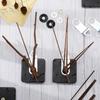 DIY Repair Wall Clock Mute Clock Movement Sets Black Walnut Solid Wood Pointer Silent Quartz Clock Mechanism with Needles Parts