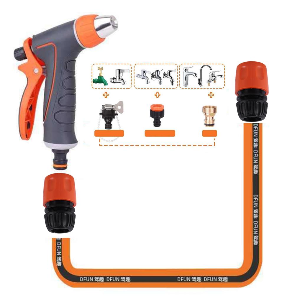High Pressure Garden Hose Spray Gun Adjustable Sprinkle Nozzle for Cleaning Car Watering Flower Plant Showering Pets Car Wash