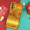 Gold Floral Pattern Case For Samsung Galaxy A16 A26 A36 A56 A15 A35 A55 A14 A34 A54 A12 A32 A52 A13 A33 A53 A17