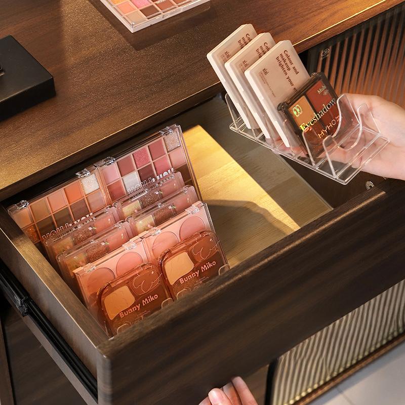 Transparent Partition Desktop Eye Shadow Storage Rack Powder Makeup Organizer Cosmetic Display Dresser Clear Makeup Holder