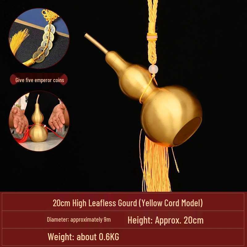 Brass Bagua Gourd with Five Emperors' Coins Pendant – Home Decor Craft