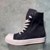 R-o Outdoor Black Canvas High Top Shoes Classic Design Men Shoe Boot White Thread Zipper Women Ankle Boots Casual Sneakers