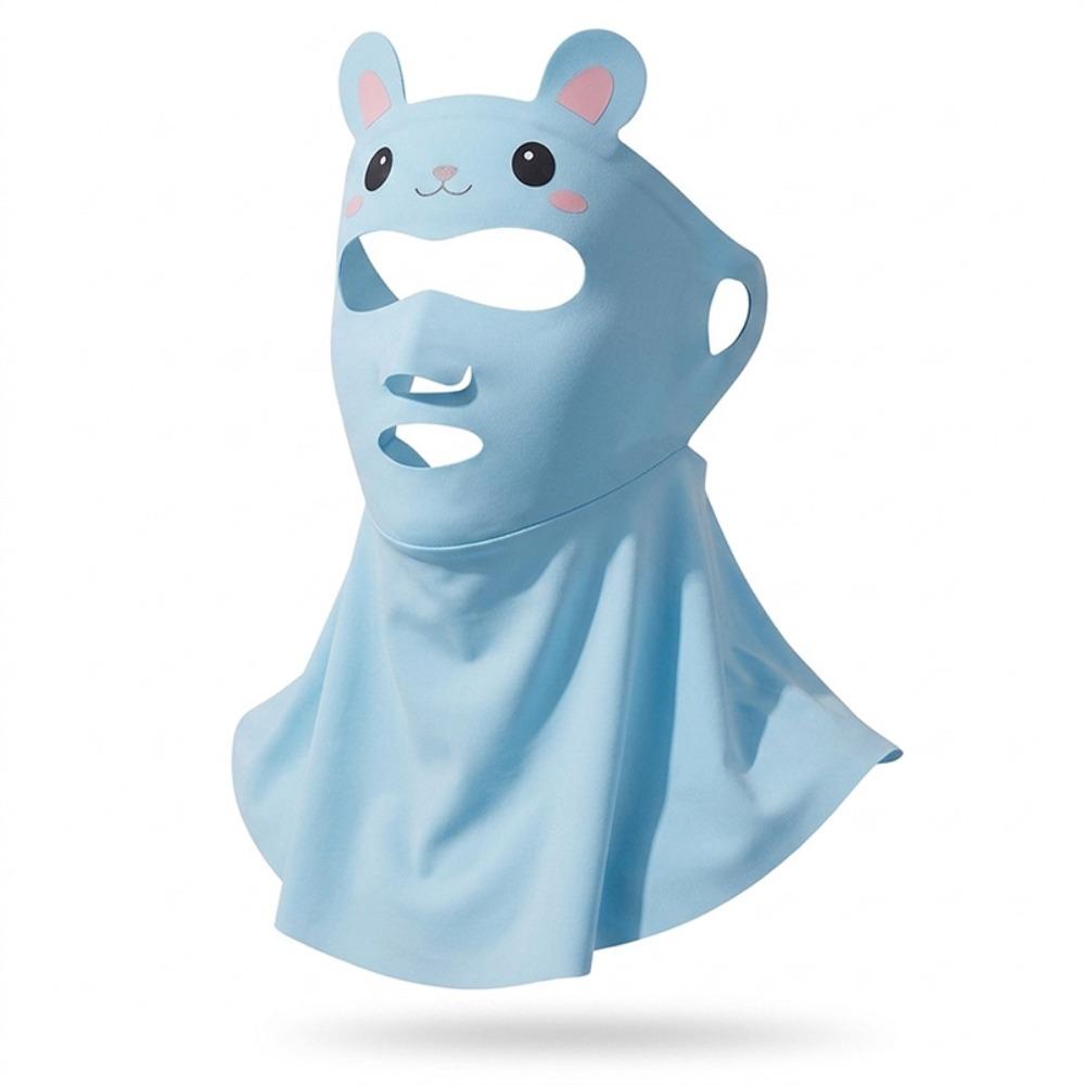 Rabbit Design Kids Sun Protection Mask Breathable Sunshade Face Cover Outdoor Sports синий