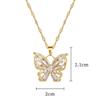 Fantastic Crystal Gold-Color Butterfly Necklace For Women Rhinestone Symmetrical Pendant Accessories Party Zircon Gifts