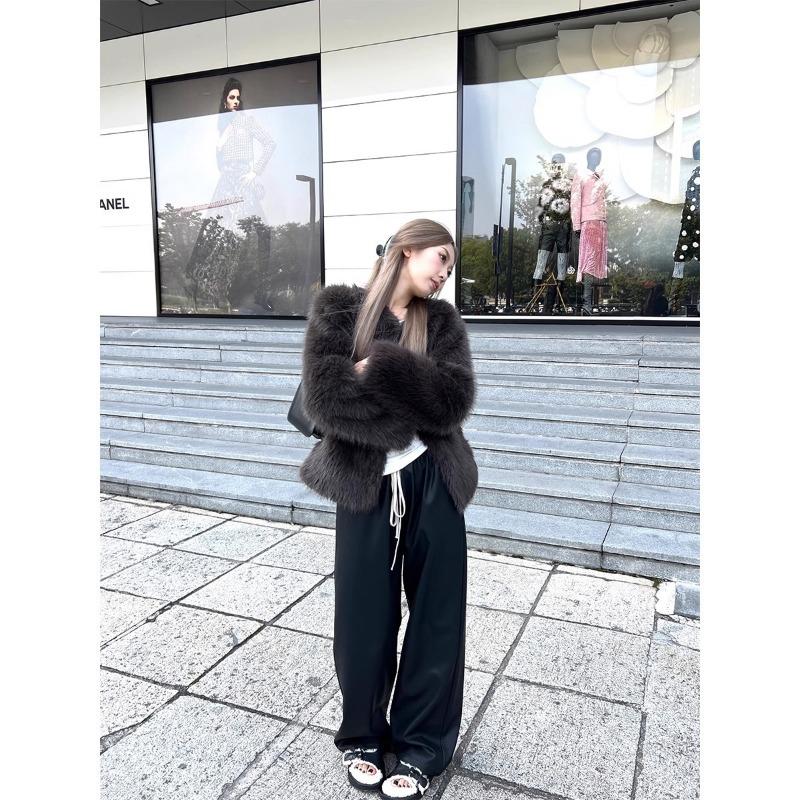 Fur Integrated Gray High-end Winter New Environmentally Friendly Fur Autumn and Winter Short Imitation Fox Fur Coat Women