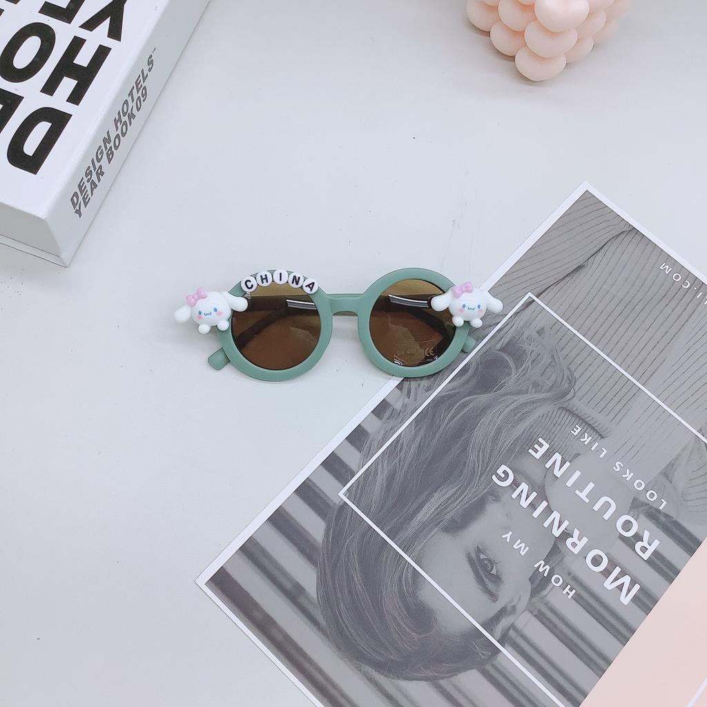 Móda Kreslené Roztomilé Dětské Sluneční Brýle Pes s Velkýma Ušima Roztomilé Cool Dětské Sluneční Brýle Cestování Konkávní Foto Brýle