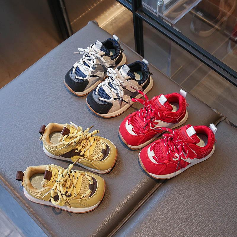Boys Shoes Forrest Gump Shoes 2025 Spring and Autumn Boys Sports Shoes Medium and Older Children's Casual Shoes Girls Shoes Leather Soft Sole
