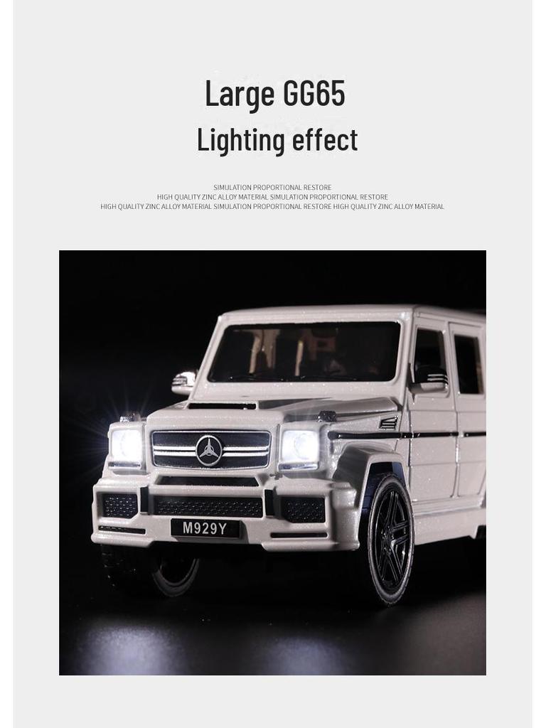 Large 1:24 Mercedes-Benz G65 Alloy Car Model with Sound and Light, Pull-Back, for Boys - Hot Sale In Taiwan Province.
