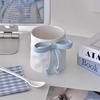 300ml Large Coffee Mug with Handle Tea Cup Novelty Versatile Durable Coffee Tea Mug with Bow Design,Thoughtful Gift(Blue)