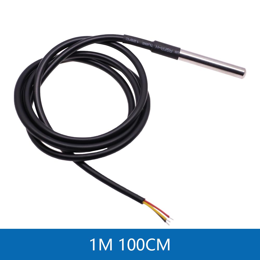 1M/2M/3M DS18B20 Stainless Steel Package Waterproof 1 Meter Temperature Probe Temperature Sensor 18b20 For Arduino Diy Kit